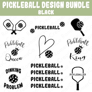 Lot de 9 modèles de pickleball au format PNG, SVG et PDF