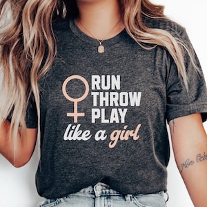 Feminist Sports Shirt | Sarcastic Funny T-Shirt | Political Top | Softball Baseball Tee | Gift for Her | Support Women | Throw Like a Girl