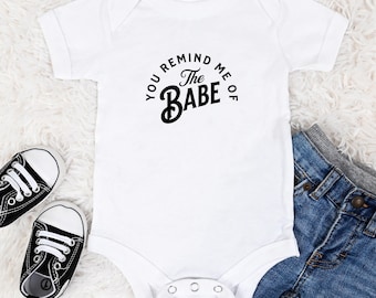 Labyrinth Baby Bodysuit | You Remind Me of the Babe | Movie Quote T-Shirt | David Bowie Top | Funny Infant Baby Shower Gift | 80s Nostalgia