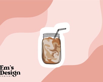 iced coffee sticker, coffee sticker, iced coffee, coffee lover, coffee lover sticker