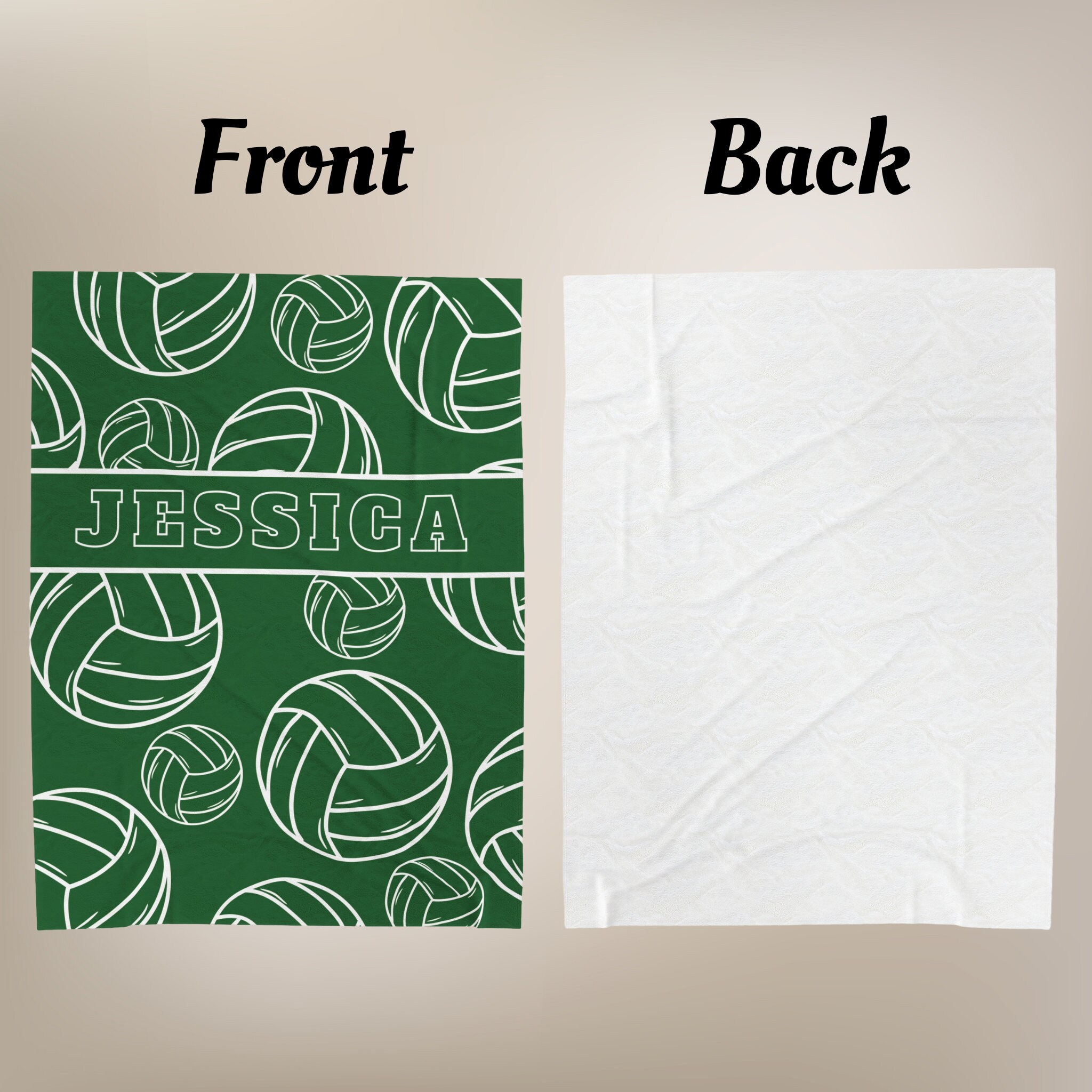 Personalized Volleyball Blanket, Custom Name Sports Volleyball Blanket