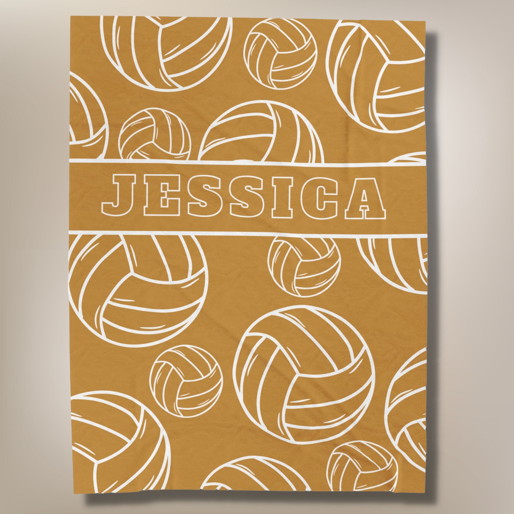 Personalized Volleyball Blanket, Custom Name Sports Volleyball Blanket