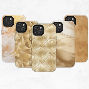 Champagne Gold Phone Case for iPhone, Elegant Phone Case, Gold iPhone Cover, iPhone 16 Pro Max 15, 14, 13, 12, 11 Pro Max Plus