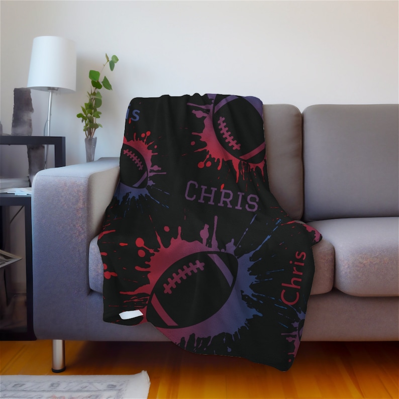 Personalized Football Blanket, Custom Name American Football Blanket