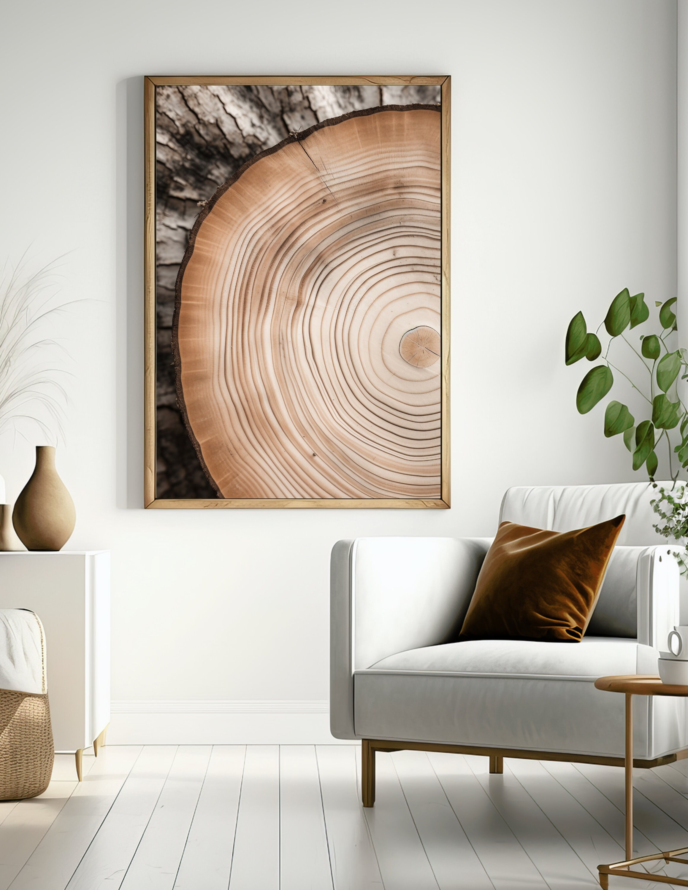 Tree Ring Wall Art Printable Wood Cut Art Nordic Printable Etsy