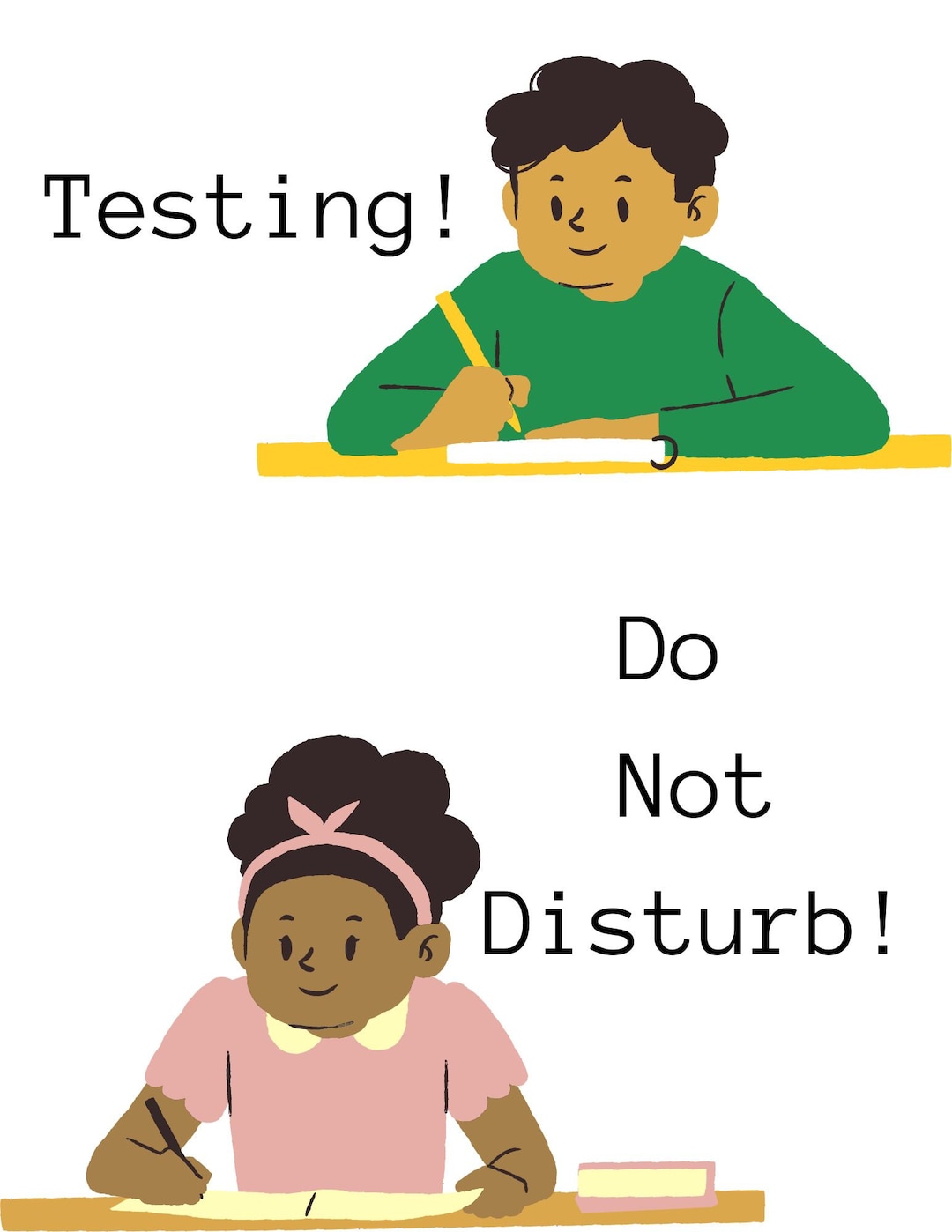 Testing Do Not Disturb Sign students Etsy