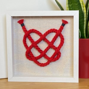 Nautical Love Knot, Celtic knot, Rope Shadowbox, Heart Celtic Art, Unique Valentine&#39;s day gift