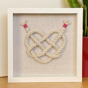 Heart Celtic Love Knot: Handmade Nautical Rope Shadowbox