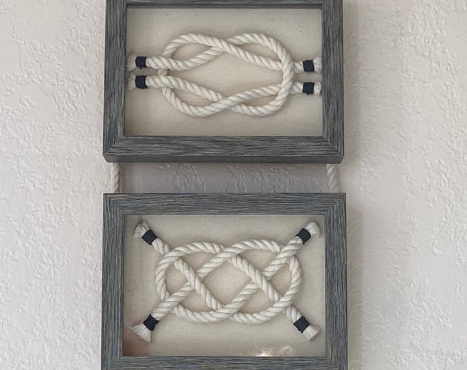 Sailor knots, Set of two nautical knots, Rope Wall Decor, Boat decor.