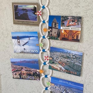Nautical Rope Photo Display: Coastal Garland with Wooden Clips