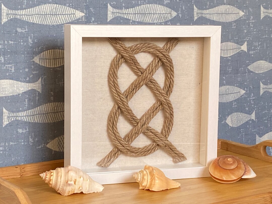 Nautical Knot, Sailor Carrick Bend Knot, Beach Decor, Coastal Wall
