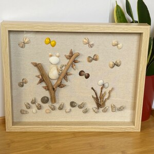 Seashell Shadowbox, Cat With Butterflies, Seashell and Beach Shadow Box ...