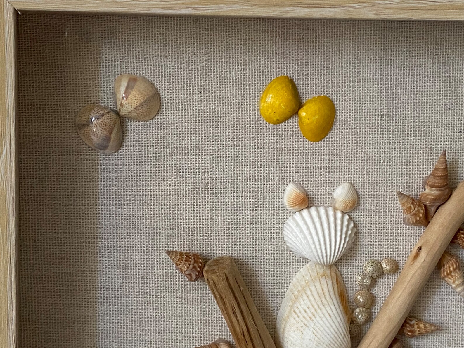 Seashell Shadowbox, Cat With Butterflies, Seashell and Beach Shadow Box ...