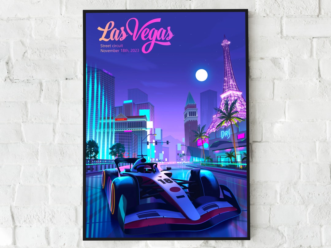 F1 Las Vegas Poster F1 Wall Art Las Vegas Grand Prix Formula One Art Etsy