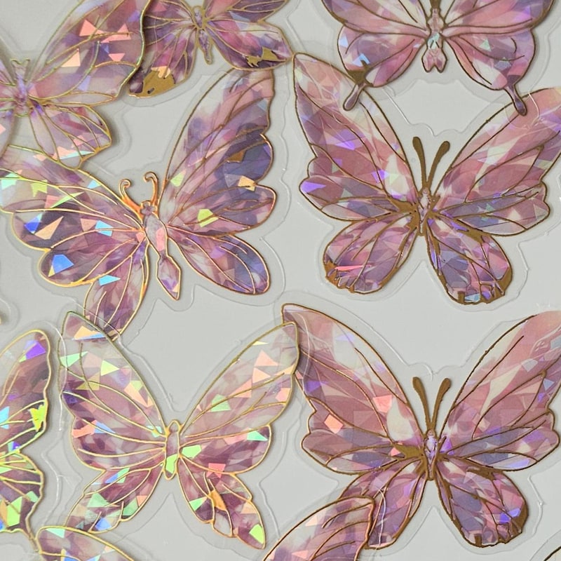 Pink Butterfly Aesthetic Stickers - Etsy
