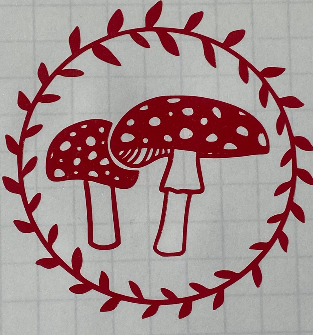Mushroom Vinyl Decals any Colour for Coasters, Laptop, Car, Water