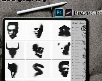 200 Cover Up Tattoo Procreate Stamps ~ Black Ink Tattoo Designs