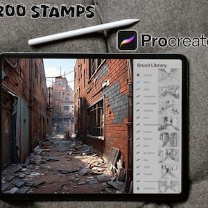 200 tampons Back Alleyway Procreate ~ Motifs Back Alleyway