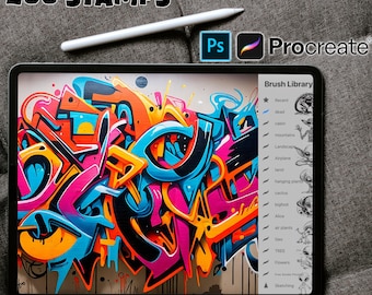 200 Graffiti Procreate Stamps ~ Graffiti Letters & Tags