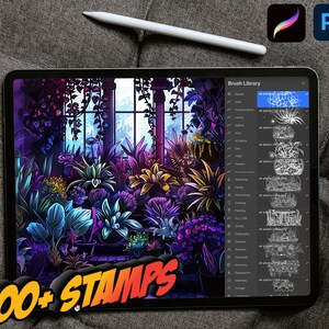 100+ Hanging Plants Procreate Stamps, 100+ Photoshop Stamps, Natural Digital Stamps, Botanical Brushes Stamps, Digital Download