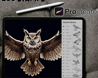 200 Procreate Bird Stamp Brushes, Birds For Procreate Stamps