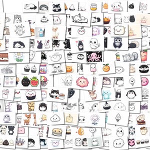 200 Kawaii Decor Procreate Stamps, kawaii procreate stamps