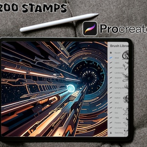 200 Sci Fi Procreate Stempel ~ Sci Fi Designs & Photoshop Pinsel