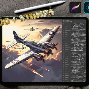 175+ Procreate Airplane Stamps Digital Stamps Brushes