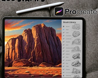 200 Procreate Rock Stamps ~ Rock Formations and Rock Landscapes