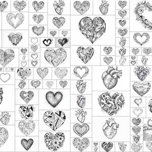 200 Procreate Herzstempel, Herz Digitale Stempel, Photoshop Stempel Digitaler Download