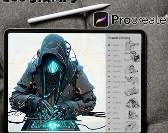 200 CyberPunk Characters Procreate Stamps ~ Cyber Punk