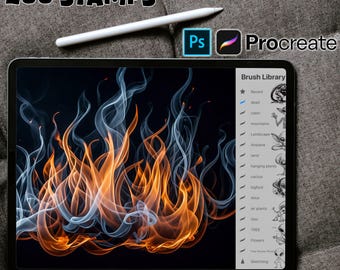 200+ Procreate Smoke And Fire brushes & Stamps ~ dynamic stamps