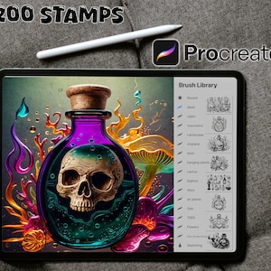 200 Potion Bottles Procreate Stamps ~ Potion Bottle Designs