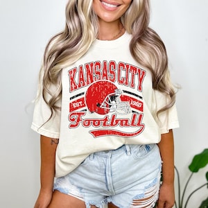 Vintage Kansas City Football Shirt Comfort Colors, KC Football Shirt, GameDay Shirt, Sports Fan Gifts, Kansas City Fan Gifts, Football Shirt