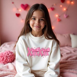 Magliette per San Valentino per bambine, felpa per San Valentino per giovani, maglietta per San Valentino per bambine, maglietta XOXO, maglietta per San Valentino per bambini