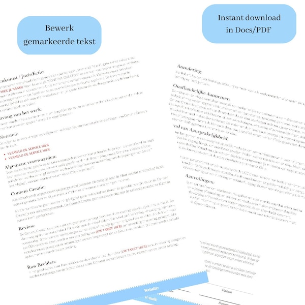 Dutch UGC Creator Contract Template | User Generated Content | Influencer Contract Template | UGC Creator Template | Nederlands UGC Contract