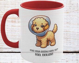 Get Well Soon Dog Coffee Mug, Dog Lover Gift, Post Surgery Gift, Get Well Gift, Hug In A Mug, Goldendoodle Mug, Funny Dog Gift,  Cute Doodle