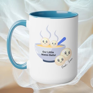 Funny Personalized Jewish Mug, Judaica Gifts, Our Litte Matzo Balls, Gift for Bubbe, Gift for Zayde, New Mom, Father's Day, Mother's Day