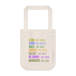 Inspirerende geschenken, milieuvriendelijke draagtas, damesgeschiedenismaand biologische canvas draagtas, college tas, feministische geschenken, Moederdag tas afbeelding 7