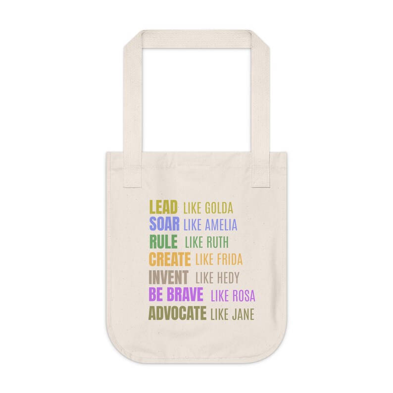 Inspirerende geschenken, milieuvriendelijke draagtas, damesgeschiedenismaand biologische canvas draagtas, college tas, feministische geschenken, Moederdag tas afbeelding 7