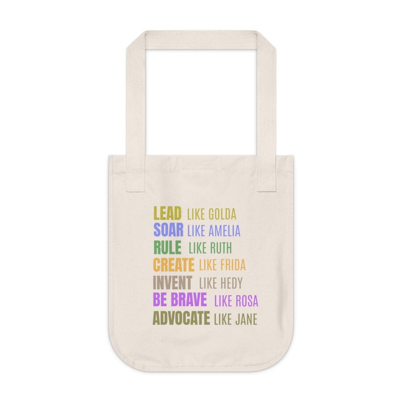 Inspirerende geschenken, milieuvriendelijke draagtas, damesgeschiedenismaand biologische canvas draagtas, college tas, feministische geschenken, Moederdag tas afbeelding 8