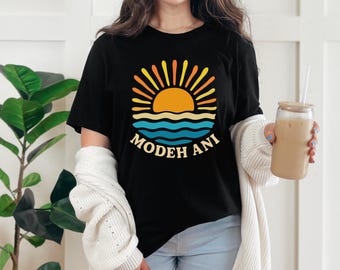 Magliette ebraiche, maglietta con preghiera Modeh Ani, regalo di Hanukkah, regali ebraici, abbigliamento religioso ebraico