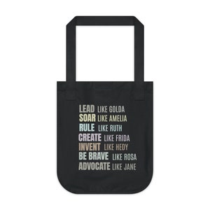 Inspirerende geschenken, milieuvriendelijke draagtas, damesgeschiedenismaand biologische canvas draagtas, college tas, feministische geschenken, Moederdag tas afbeelding 5