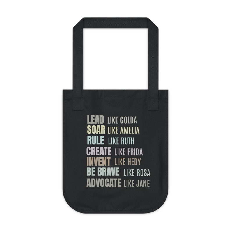 Inspirerende geschenken, milieuvriendelijke draagtas, damesgeschiedenismaand biologische canvas draagtas, college tas, feministische geschenken, Moederdag tas afbeelding 5