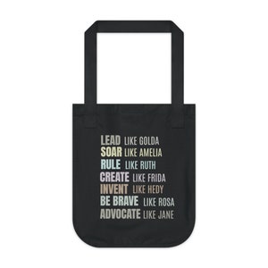 Inspirerende geschenken, milieuvriendelijke draagtas, damesgeschiedenismaand biologische canvas draagtas, college tas, feministische geschenken, Moederdag tas afbeelding 6