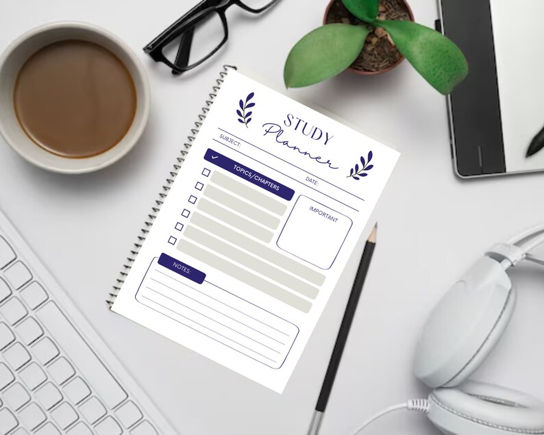 Printable Study Planner |study Tracker | Digital Download | Study Plan ...