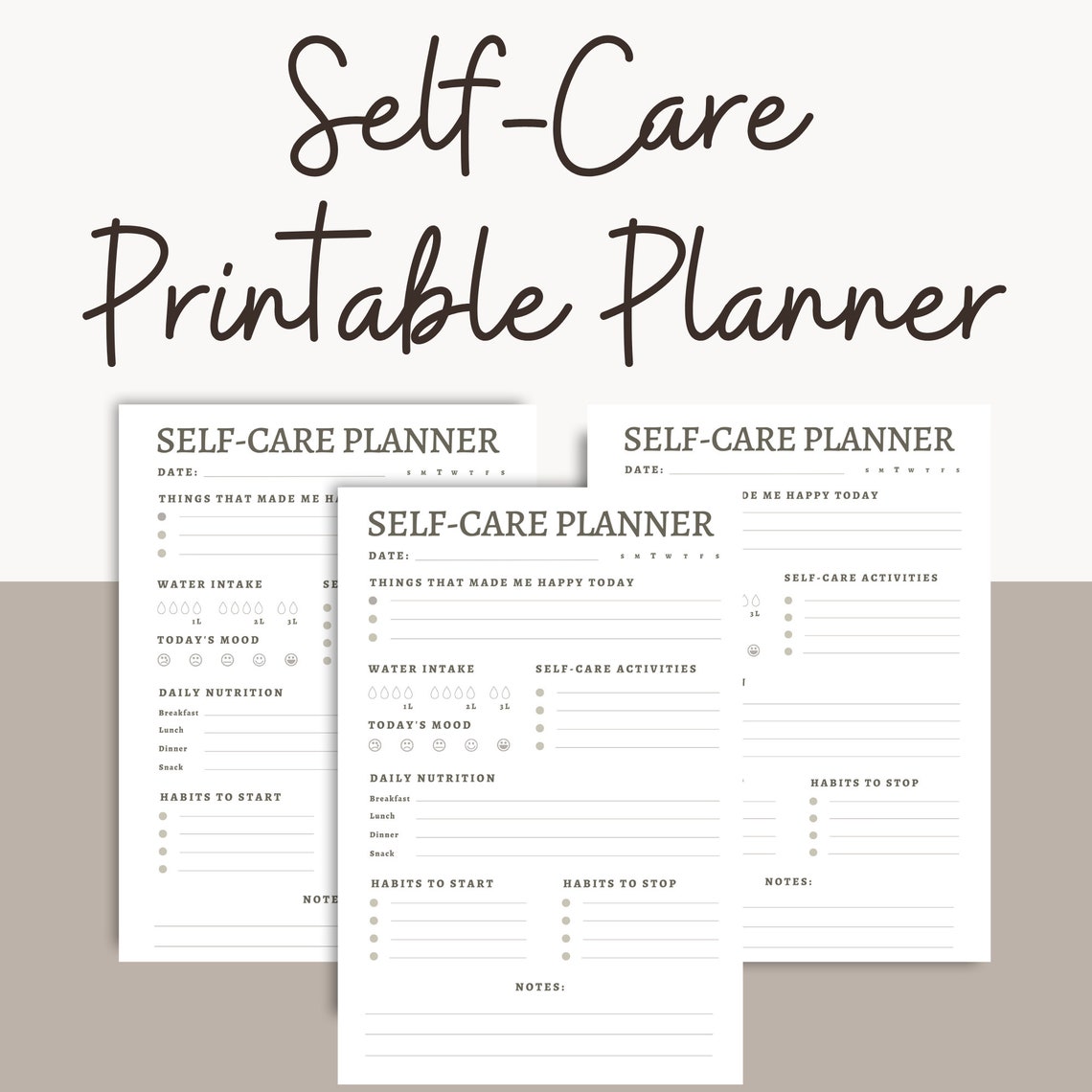 Self Care Planner Self Care Printable Self Care Template Self Care ...