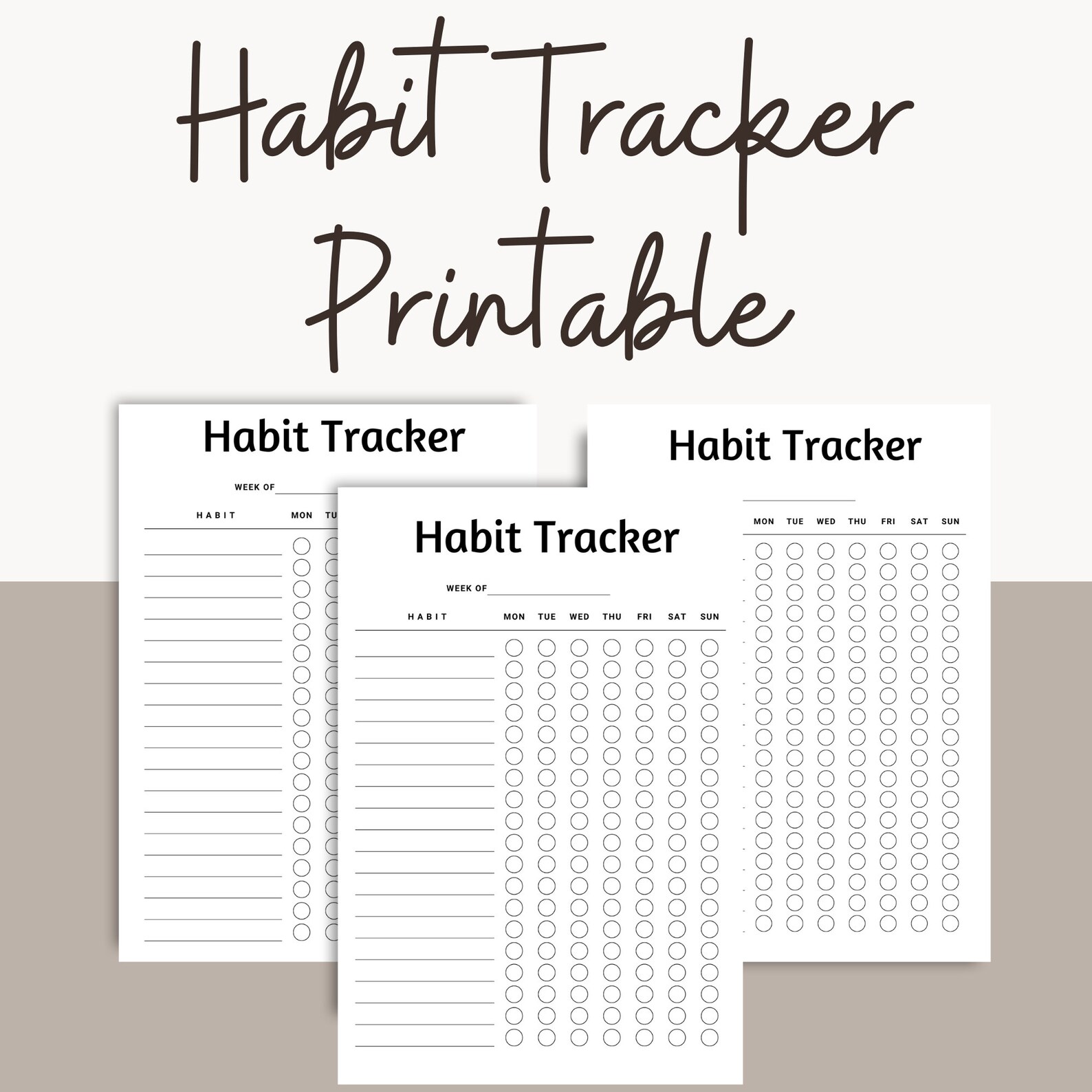 Habit Tracker | Habit Tracker Printable | Habit Tracker Template ...