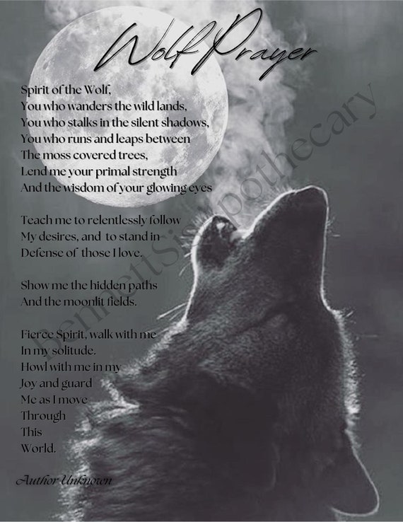 2026 Wolf Moon Prayer Print: Spirit Guide Manifestation, Digital Download, Full Moon