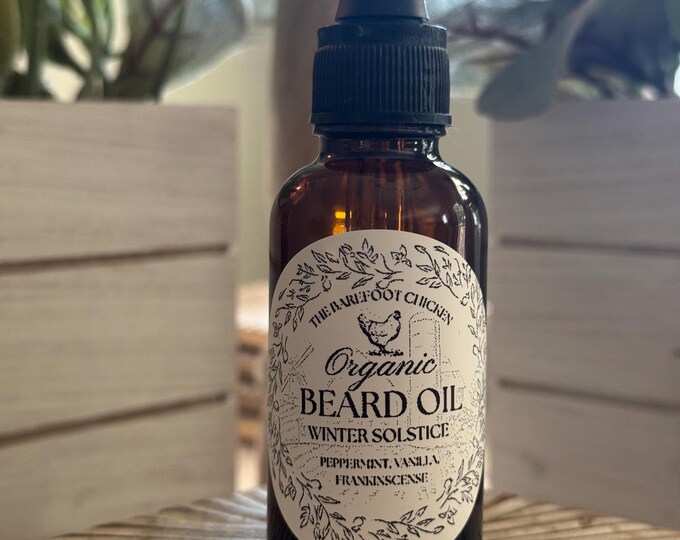 Winter Solstice Beard Tonic: Argan, Jojoba & Essential Oils - Peppermint Vanilla